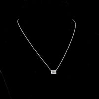 14K White Gold East-West Solitaire Pendant with 2.02 Carat Emerald Cut Lab Diamond - E Color VS1 Clarity IGI Certified - Covaloro Fine Jewelry