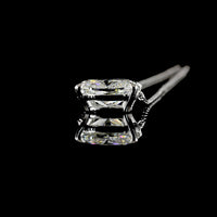 14K White Gold East-West Solitaire Pendant with 3.05 Carat Cushion Brilliant Cut Lab Diamond - IGI Certified E-F VVS2 - Covaloro Fine Jewelry
