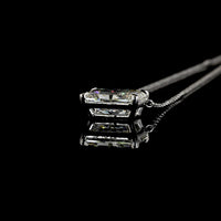 14K White Gold East-West Solitaire Pendant with 3.15 Carat Radiant Cut IGI Certified Lab Diamond - E-F Color VVS2 Clarity - Covaloro Fine Jewelry