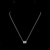 14K White Gold East-West Solitaire Pendant with 3.15 Carat Radiant Cut IGI Certified Lab Diamond - E-F Color VVS2 Clarity - Covaloro Fine Jewelry