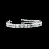 14K White Gold East-West Tennis Bracelet with 39 Emerald Cut Lab Diamonds - 6.90 Carat Total Weight, E-F Color VVS2 Clarity - Covaloro Fine Jewelry