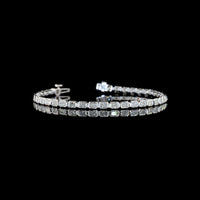 14K White Gold East-West Tennis Bracelet with Bezel Set Radiant Cut Lab Diamonds - 4.82 Total Carat Weight, E-F Color, VS1 Clarity - Covaloro Fine Jewelry