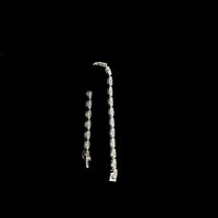 14K White Gold East-West Tennis Bracelet with Moval Cut Lab Grown Diamonds - 9.97 Carat Total Weight - Covaloro Fine Jewelry