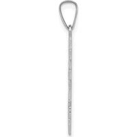 14K White Gold Eastern Orthodox Cross Charm - Polished Textured Design by Oro Pregiato