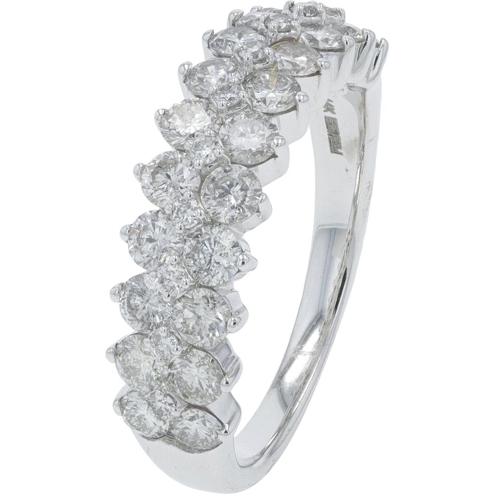 14K White Gold EFFY Diamond Band Ring with Prong - Set Round & Marquise Diamonds - 1.50 Carat Total Diamond Weight