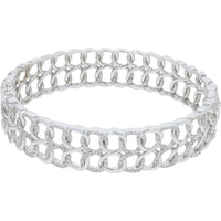 14K White Gold EFFY Diamond Link Bangle with Pavé - Set Round Diamonds - 1.16 Carat Total Diamond Weight