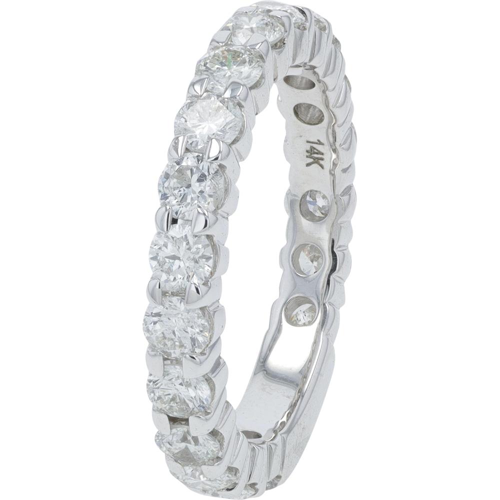 14K White Gold EFFY Eternity Band with Prong - Set Round Diamonds - 2.00 Carat Total Diamond Weight