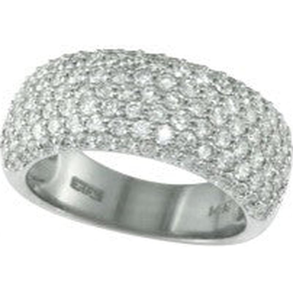 14K White Gold EFFY Pave Diamond Band with Round Brilliant Diamonds - 2.10 Carat Total Diamond Weight