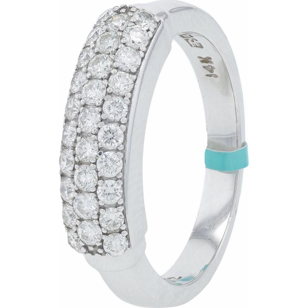 14K White Gold EFFY Triple - Row Pavé Diamond Band Ring - 0.57 Carat Total Diamond Weight