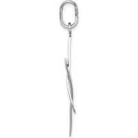14K White Gold Elongated Star Of David Charm - 38.5mm Length by Oro Pregiato