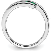 14K White Gold Emerald 4-Stone Ring with Round Natural Emeralds - 0.1 Carat Total Emerald Weight by 0