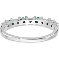 14K White Gold Emerald and Diamond Band - 0.16 Carat Total Gemstone Weight by 0