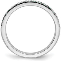 14K White Gold Emerald and Diamond Band - 0.24 Carat Total Gem Weight by 0
