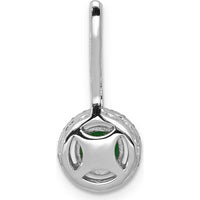 14K White Gold Emerald and Diamond Halo Pendant with 0.435 Carat Emerald and 0.017 Carat Total Diamond Weight by Lumare Gioia