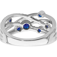 14K White Gold Emerald and Diamond Ring with Round Stones - 0.12 Carat Total Gem Weight by 0