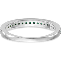14K White Gold Emerald Channel Set Wedding Band with Round Faceted Emeralds - 0.38 Carat Total Gem Weight by 0