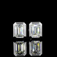 14K White Gold Emerald Cut Bezel Set Lab Diamond Stud Earrings - 3.08 Carat Total Weight, GIA Certified E-F VVS2 - Covaloro Fine Jewelry
