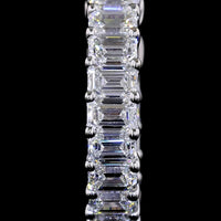 14K White Gold Emerald Cut Diamond Huggie Earrings - 1.47 Carat Total Weight, 28 Lab Grown Diamonds in Prong Setting, E-F Color VS Clarity - Covaloro Fine Jewelry