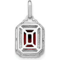 14K White Gold Emerald-Cut Garnet and Diamond Halo Pendant - 5.07 Carat Total Garnet Weight by Lumare Gioia