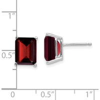 14K White Gold Emerald Cut Garnet Stud Earrings - 2.65 Carat Total Garnet Weight by Monteluci Fine Jewelry