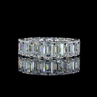 14K White Gold Emerald Cut Lab Diamond Eternity Band - 17 Stones, 8.30 Carat Total Weight, E-F VS Clarity - Covaloro Fine Jewelry