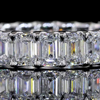 14K White Gold Emerald Cut Lab Diamond Eternity Band with U-Prong Setting - 2.95 Total Carat Weight, 23 Stones, E-F Color VS Clarity - Covaloro Fine Jewelry