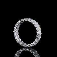 14K White Gold Emerald Cut Lab Diamond Eternity Band with U-Prong Setting - 2.95 Total Carat Weight, 23 Stones, E-F Color VS Clarity - Covaloro Fine Jewelry