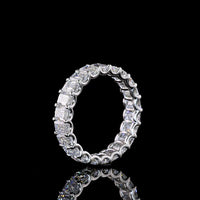 14K White Gold Emerald Cut Lab Diamond Eternity Band with U-Prong Setting - 2.95 Total Carat Weight, 23 Stones, E-F Color VS Clarity - Covaloro Fine Jewelry