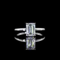 14K White Gold Emerald Cut Lab Diamond Hidden Halo Ring - 1.51 Carat Center Stone, 1.58 Total Carat Weight, E VVS2 IGI Certified - Covaloro Fine Jewelry