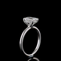14K White Gold Emerald Cut Lab Diamond Hidden Halo Ring - 1.51 Carat Center Stone, 1.58 Total Carat Weight, E VVS2 IGI Certified - Covaloro Fine Jewelry
