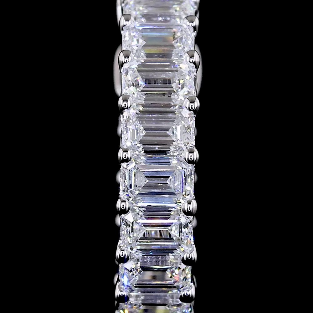 14K White Gold Emerald Cut Lab Diamond Huggie Earrings - 1.45 Carat Total Weight, E-F Color VS Clarity - Covaloro Fine Jewelry