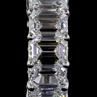 14K White Gold Emerald Cut Lab Diamond Huggie Earrings - 5.18 Carats Total Diamond Weight, E-F Color, VS Clarity - Covaloro Fine Jewelry
