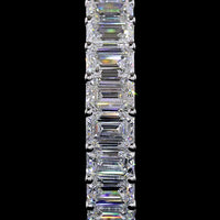 14K White Gold Emerald Cut Lab Diamond Huggie Earrings with Prong Setting - 8.60 Carat Total Weight (E-F Color, VS1 Clarity) - Covaloro Fine Jewelry