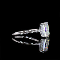 14K White Gold Emerald Cut Lab Diamond Ring with Hidden Halo - 2.83 Carat Total Weight, Center 2.73 Carat F VVS2, IGI Certified - Covaloro Fine Jewelry