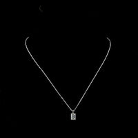 14K White Gold Emerald Cut Lab Diamond Solitaire Pendant - 1.66 Carat F VVS2 IGI Certified - Covaloro Fine Jewelry