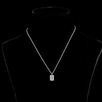 14K White Gold Emerald Cut Lab Diamond Solitaire Pendant - 3.52 Carat, IGI Certified G VS1 - Covaloro Fine Jewelry