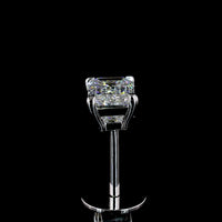 14K White Gold Emerald Cut Lab Diamond Stud Earrings - 0.95 Carat Total Weight, E-F Color VS Clarity with 4-Prong Setting - Covaloro Fine Jewelry