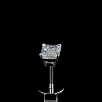 14K White Gold Emerald Cut Lab Diamond Stud Earrings - 0.97 Carat Total Weight, E-F Color, VS Clarity - Covaloro Fine Jewelry
