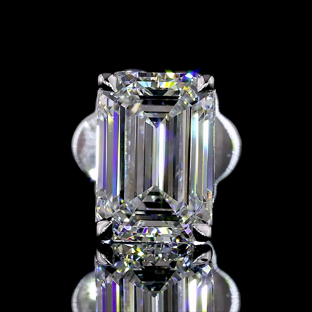 14K White Gold Emerald Cut Lab Diamond Stud Earrings - 2.02 Carat Total Weight, E-F Color VS1 Clarity - Covaloro Fine Jewelry