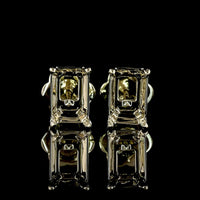 14K White Gold Emerald Cut Lab Diamond Stud Earrings - 2.45 Carat Total Weight, D Color, GIA Certified, North-South Prong Setting - Covaloro Fine Jewelry