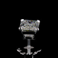 14K White Gold Emerald Cut Lab Diamond Stud Earrings - 2.51 Carat Total Weight, D VVS1/VVS2, IGI Certified, North-South Prong Setting - Covaloro Fine Jewelry