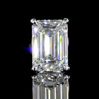14K White Gold Emerald Cut Lab Diamond Stud Earrings - 3.03 Total Carat Weight, E-F Color, VVS2 Clarity, North-South Prong Setting - Covaloro Fine Jewelry