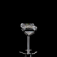 14K White Gold Emerald Cut Lab Diamond Stud Earrings - 3.07 Carat Total Weight, 1.55 Carats & 1.52 Carats Stones, E VVS2 Clarity, Four-Prong North-South Settings - Covaloro Fine Jewelry