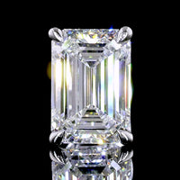 14K White Gold Emerald Cut Lab Diamond Stud Earrings - 4.02 Carat Total Weight (E Color, VS1 Clarity) in Prong Setting - Covaloro Fine Jewelry