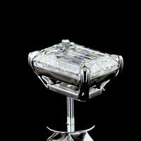 14K White Gold Emerald Cut Lab Diamond Stud Earrings - 4.02 Carat Total Weight (E Color, VS1 Clarity) in Prong Setting - Covaloro Fine Jewelry