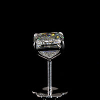 14K White Gold Emerald Cut Lab Diamond Stud Earrings - 4.2 Carats Total Diamond Weight (2.11 Carats & 2.09 Carats Stones, F Color, VVS2 Clarity) - Covaloro Fine Jewelry