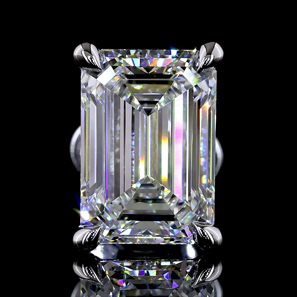 14K White Gold Emerald Cut Lab Diamond Stud Earrings - 4.52 Carat Total Weight (E VVS1/VVS2, IGI Certified) - Covaloro Fine Jewelry