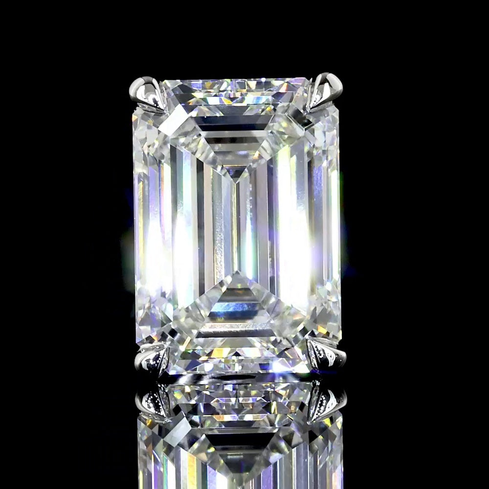 14K White Gold Emerald Cut Lab Diamond Stud Earrings - 5.04 Carats Total Diamond Weight (E VVS2 & F VS1) - Covaloro Fine Jewelry