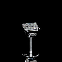 14K White Gold Emerald Cut Lab Diamond Stud Earrings - E-F Color VS1 Clarity - 1.48 Carat Total Weight - Covaloro Fine Jewelry