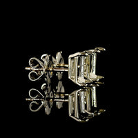 14K White Gold Emerald Cut Lab Diamond Stud Earrings with Four-Prong Setting - 2.45 Carat Total Weight, D Color VS1 Clarity, GIA Certified - Covaloro Fine Jewelry